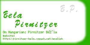 bela pirnitzer business card